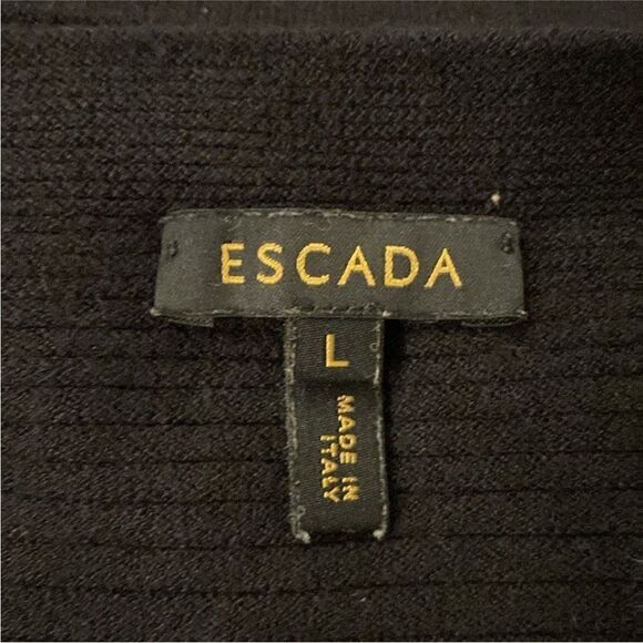 Escada Black Cardigan Sweater Versatile Knit, L - Picture 9 of 11